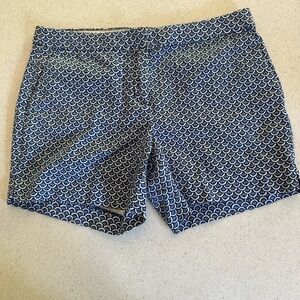 Brooks Brothers Sz 4 Blue Black  White Patterned Shorts Pockets Preppy Golf Cute